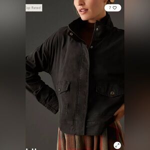 Anthropologie Marrakech Black Timothy Zip Utility Jacket Size Small